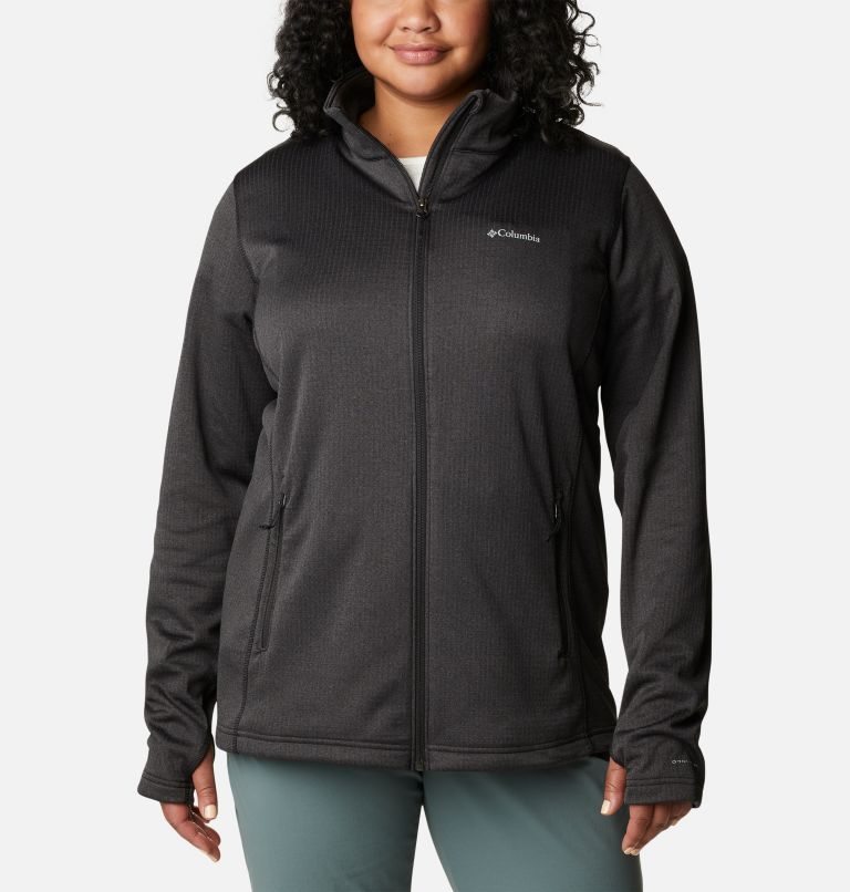 Hanorace Columbia Park View Grid Full Zip Fleece Dama Negrii | Plus Size FK07189MA